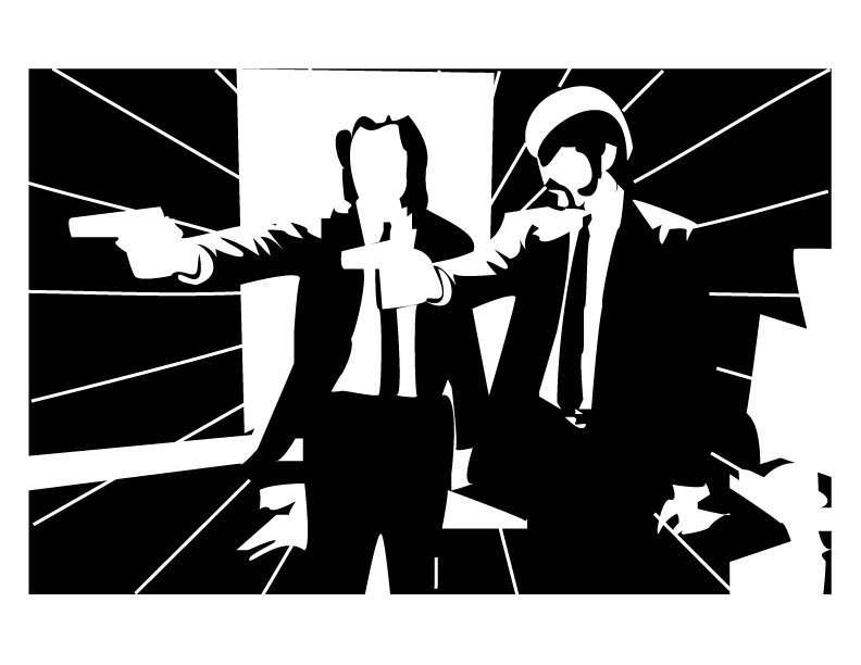 pulp fiction stylized still